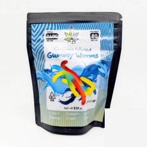 GP Green Privilege Gummy Worms 2400mg THC Cannabis infused gummies