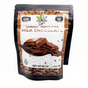 GP Green Privilege Milk Chocolate Bites 400mg THC Cannabis