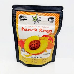 GP Green Privilege Peach Rings 2400mg THC Cannabis infused gummies