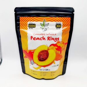 GP Green Privilege Peach Rings Gummies 5000mg THC Cannabis Infused