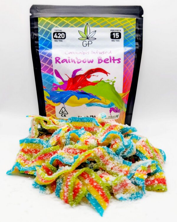 GP Green Privilege Rainbow Belts 420mg THC Cannabis Infused Gummies
