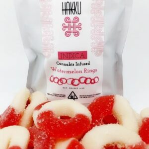 Hakku Watermelon Rings (indica) 1000mg THC Cannabis infused gummies