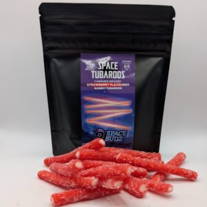 GP Green Privilege Space Budz Tubaroos Strawberry Tubes 900mg cannabis THC gummies